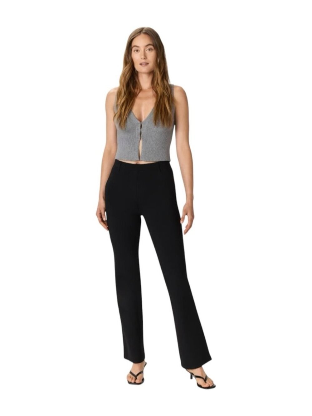 Quince Ponte Bootcut Pants Women's Medium Black Pull-On Stretch